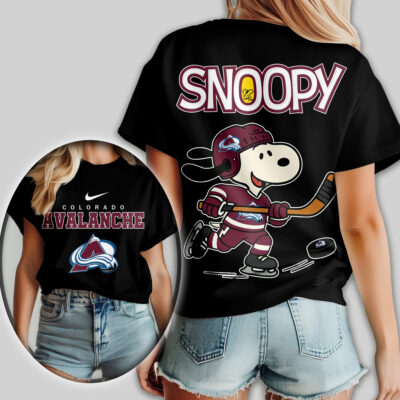Alternative view of Colorado Avalanche | Premium NHL Snoopy Hockey Women Shirt