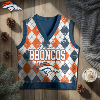 Denver Broncos | Premium NFL Argyle Knit Sweater Vest