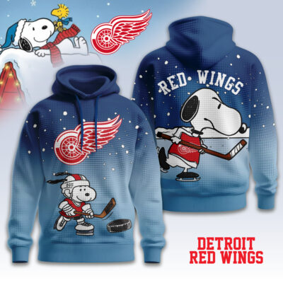 Detroit Red Wings | Premium NHL Snoopy Hockey 3D Waffle Hoodie TD