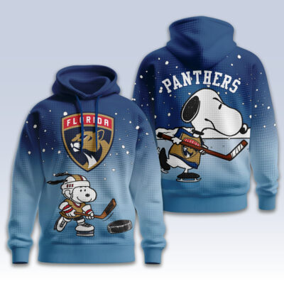 Alternative view of Florida Panthers | Premium NHL Snoopy Hockey 3D Waffle Hoodie TD