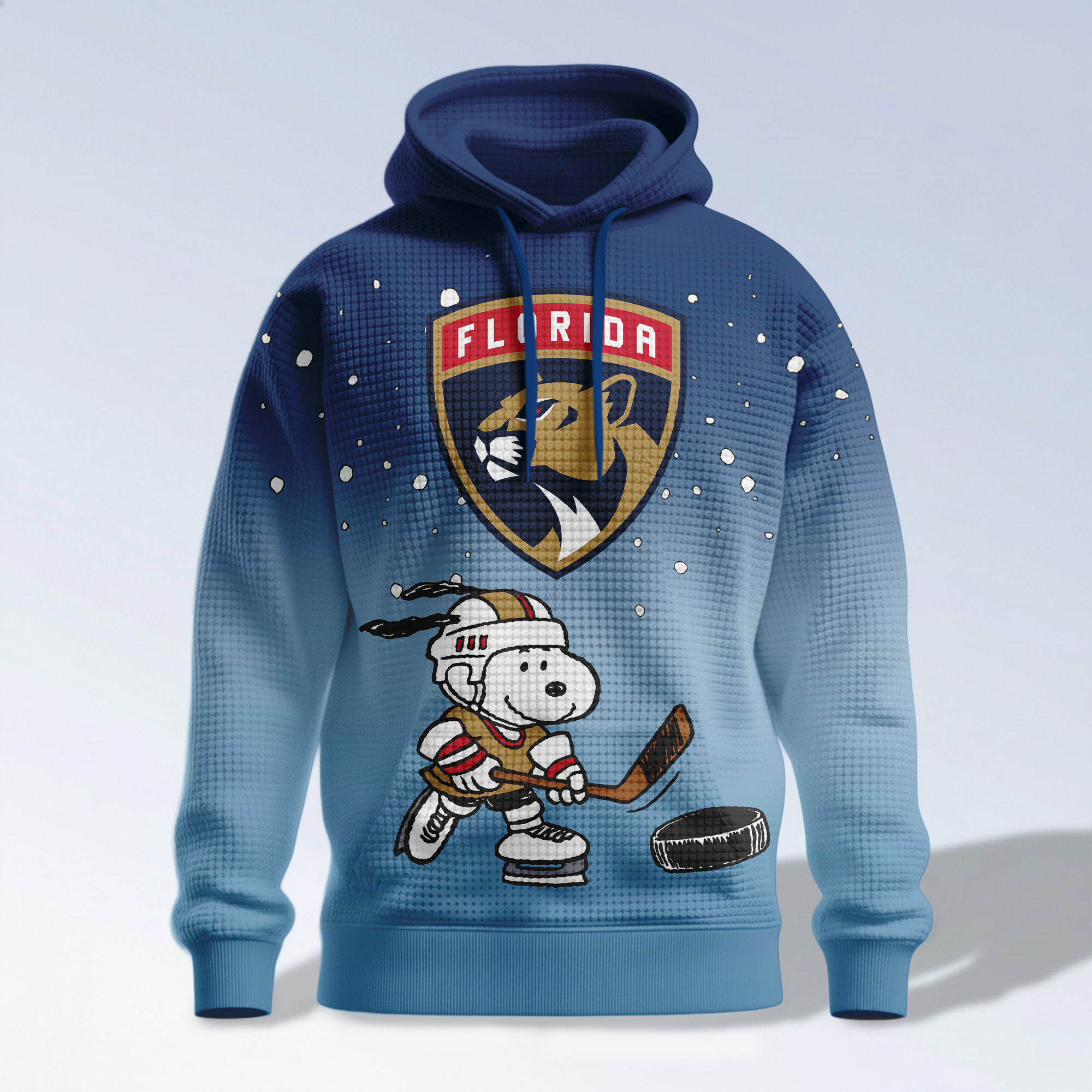 Florida Panthers | Premium NHL Snoopy Hockey 3D Waffle Hoodie TD - Image 4