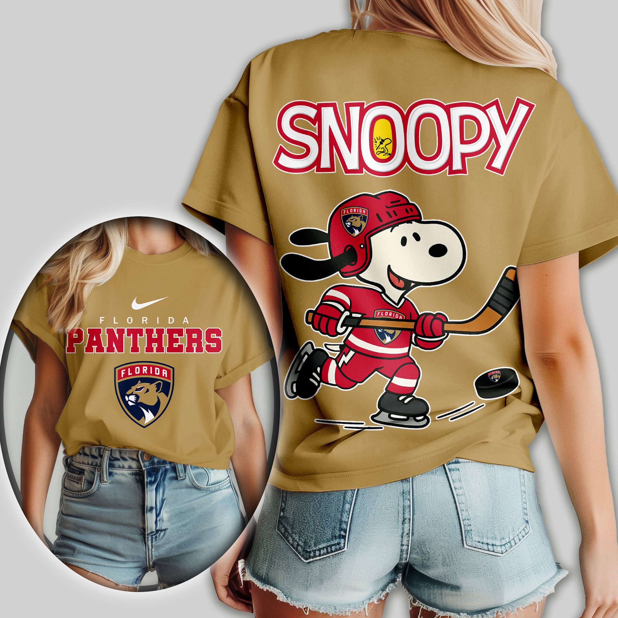 Florida Panthers | Premium NHL Snoopy Hockey Women Shirt - Image 4