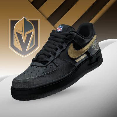 Vegas Golden Knights | Premium NHL Teams Black AF1 Shoes