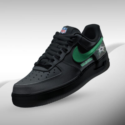 Alternative view of Dallas Stars | Premium NHL Teams Black AF1 Shoes