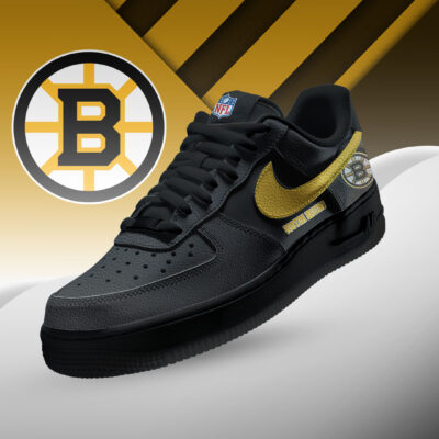 Boston Bruins | Premium NHL Teams Black AF1 Shoes