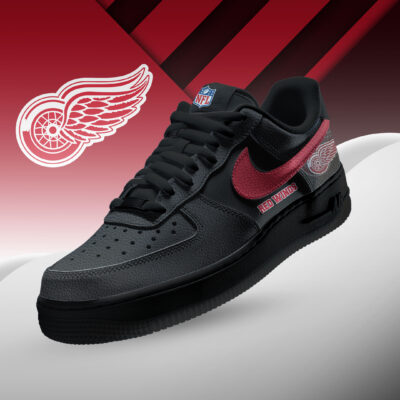 Detroit Red Wings | Premium NHL Teams Black AF1 Shoes