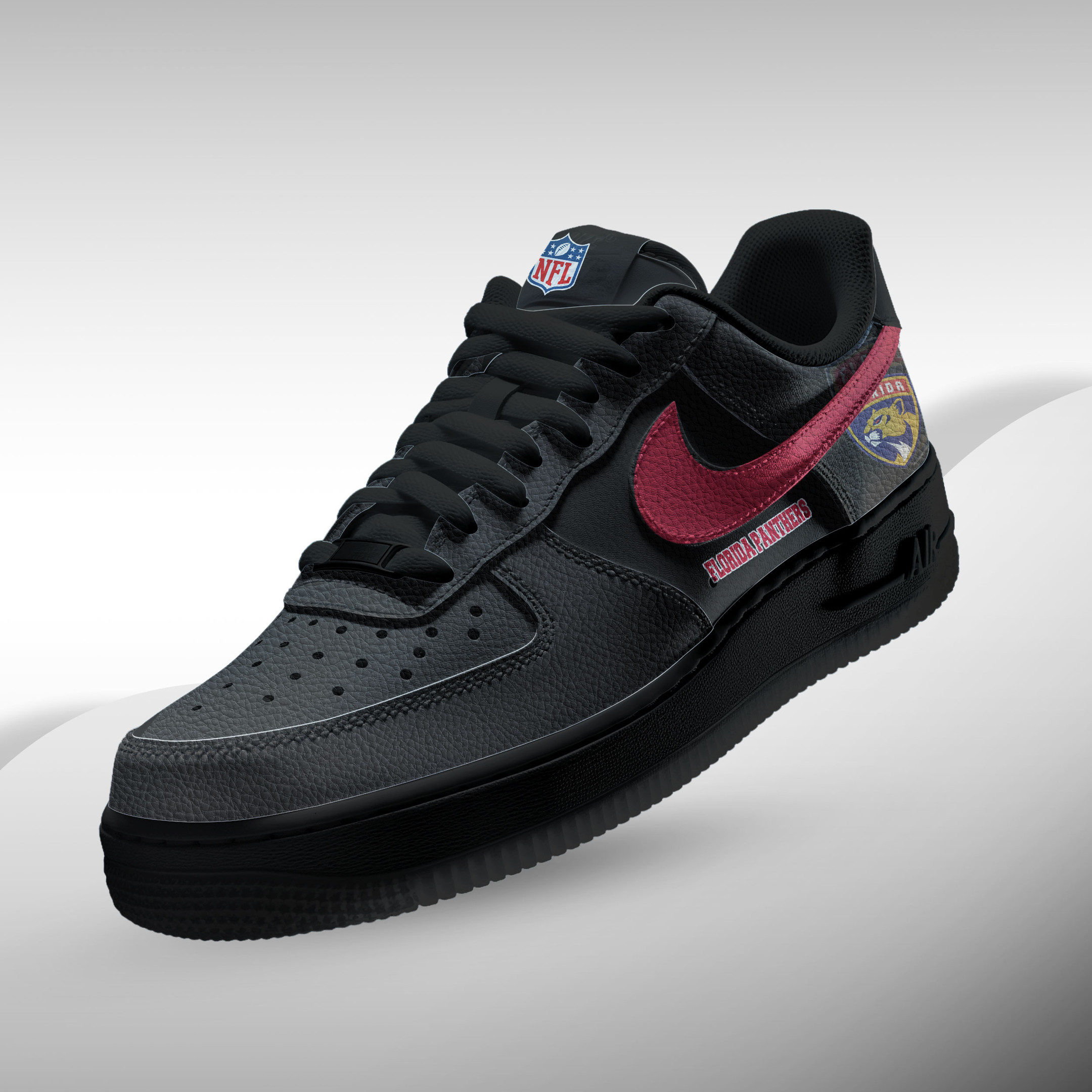 Florida Panthers | Premium NHL Teams Black AF1 Shoes - Image 2