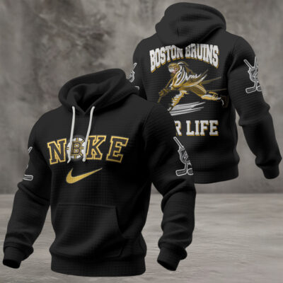 Alternative view of Boston Bruins | Premium NHL For Life Waffle Hoodie
