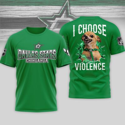 Dallas Stars | Premium NHL Chihuahua Violent 3D T-Shirt