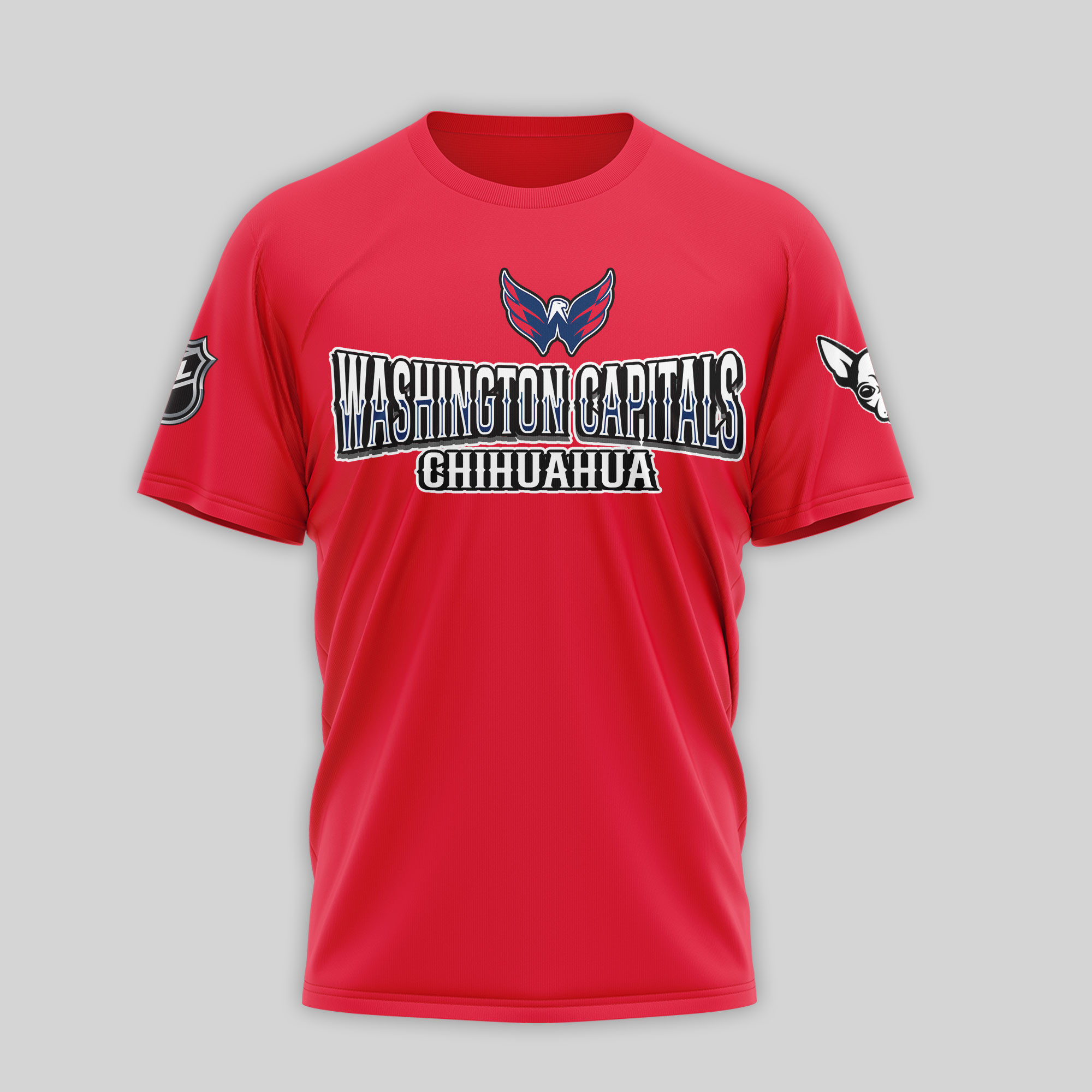 Washington Capitals | Premium NHL Chihuahua Violent 3D T-Shirt - Image 3