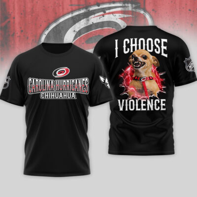 Alternative view of Carolina Hurricanes | Premium NHL Chihuahua Violent 3D T-Shirt