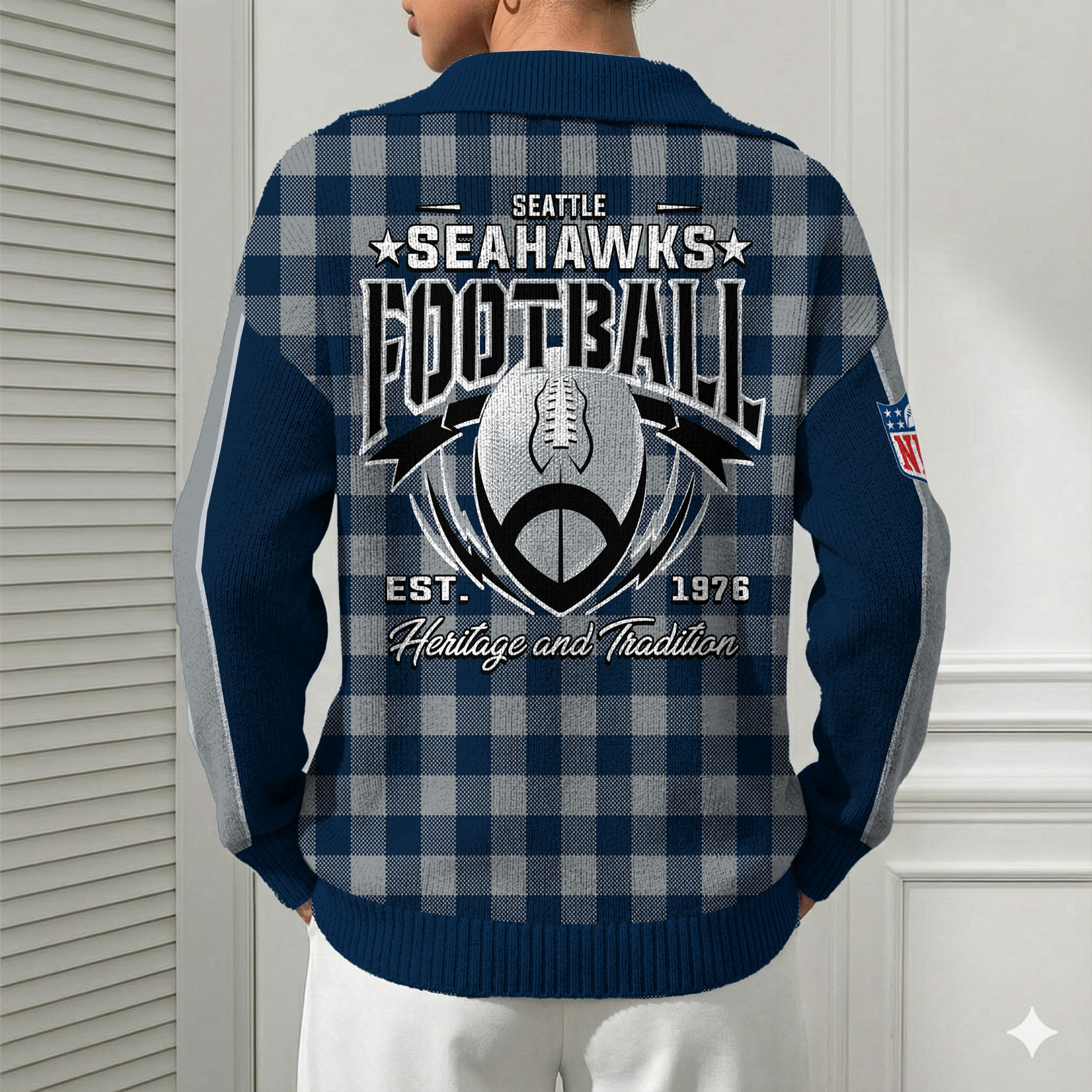 Seattle Seahawks | Premium NFL Heritage And Tradition Classic Knit Pullover - Image 3