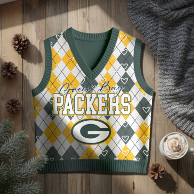 Alternative view of Green Bay Packers | Premium NFL Argyle Knit Sweater Vest