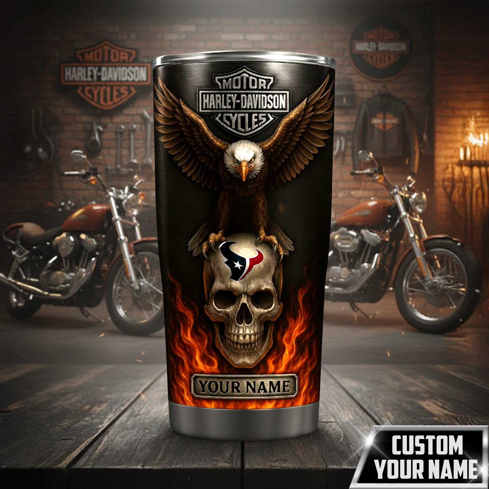 Houston Texans | Premium NFL Harley Davidson Tumbler - Image 2
