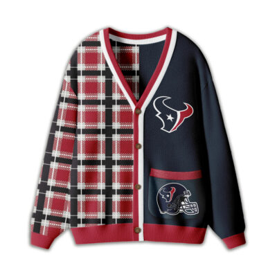 Alternative view of Houston Texans | Premium NFL Game Day Patchwork Cardigan with Printed Pocket Design