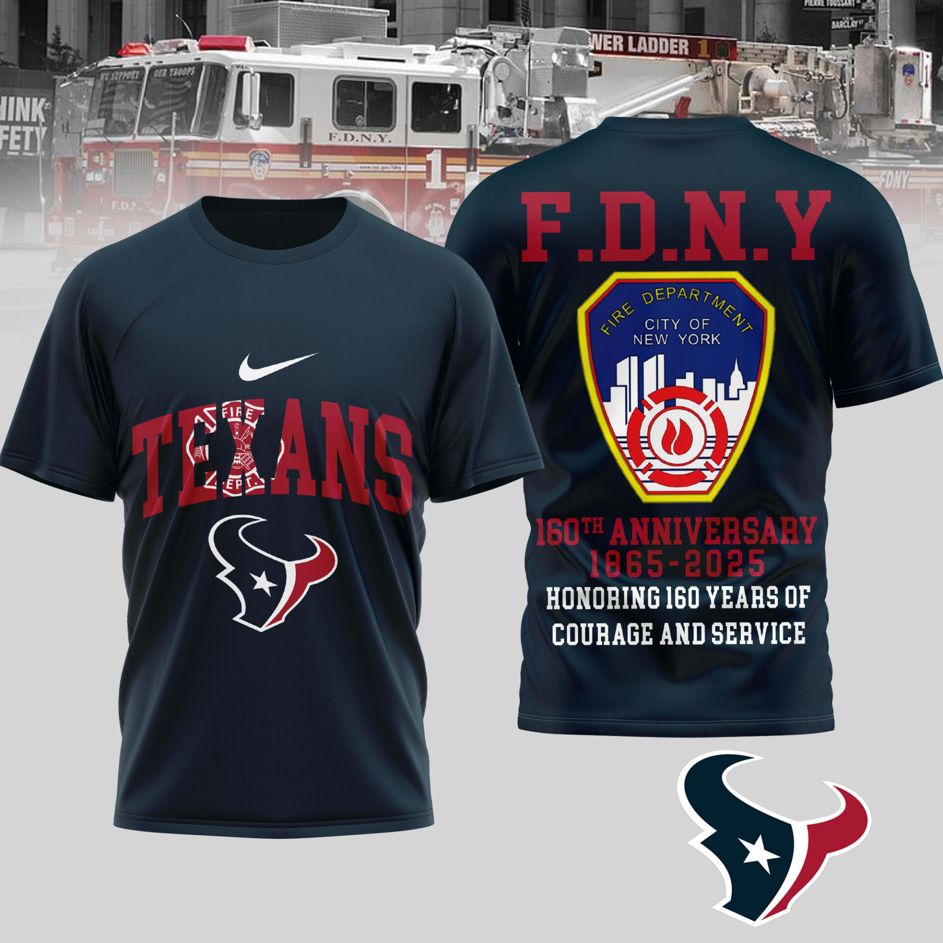 Houston Texans | Premium NFL F.N.D.Y 160th Anniversary 3D Shirt TD - Image 3