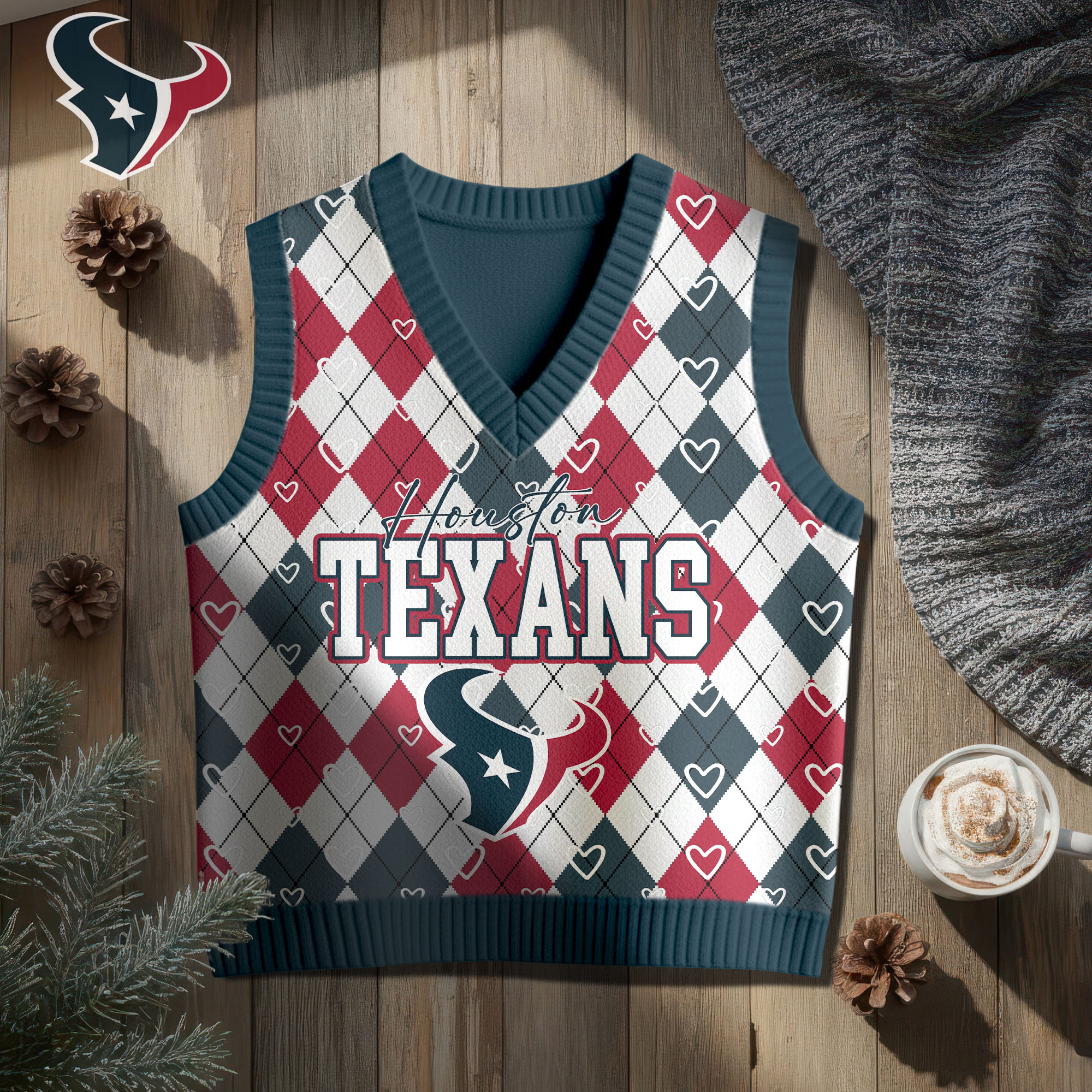 Houston Texans | Premium NFL Argyle Knit Sweater Vest