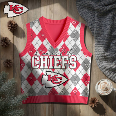 Kansas City Chiefs | Premium NFL Argyle Knit Sweater Vest