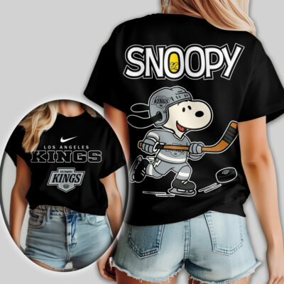 Alternative view of Los Angeles Kings | Premium NHL Snoopy Hockey Women Shirt
