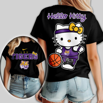 Alternative view of LSU Tigers | Premium NCAA Hello Kitty Basketball Women Shirt