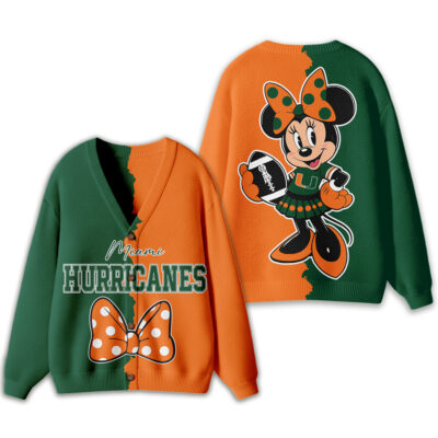 Alternative view of Miami Hurricanes | Premium NCAA Minnie Mouse Cardigan