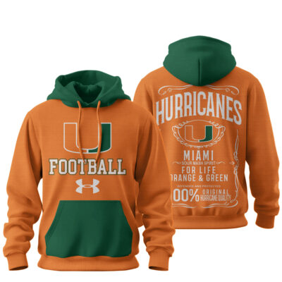 Alternative view of Miami Hurricanes | Premium NCAA College Football Under Amour Hoodie
