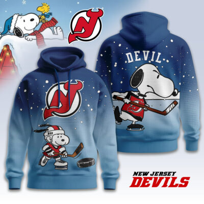 New Jersey Devils | Premium NHL Snoopy Hockey 3D Waffle Hoodie TD