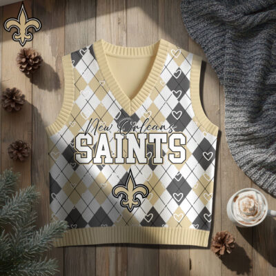 New Orleans Saints | Premium NFL Argyle Knit Sweater Vest