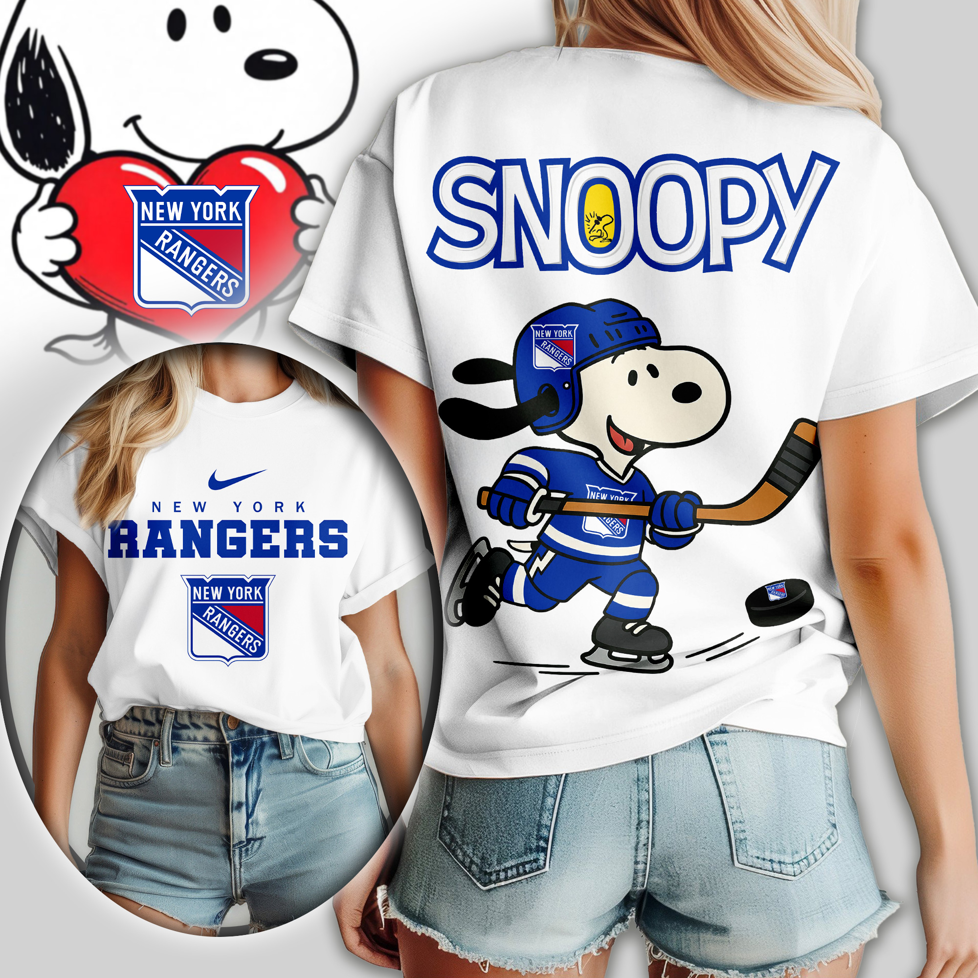 New York Rangers | Premium NHL Snoopy Hockey Women Shirt
