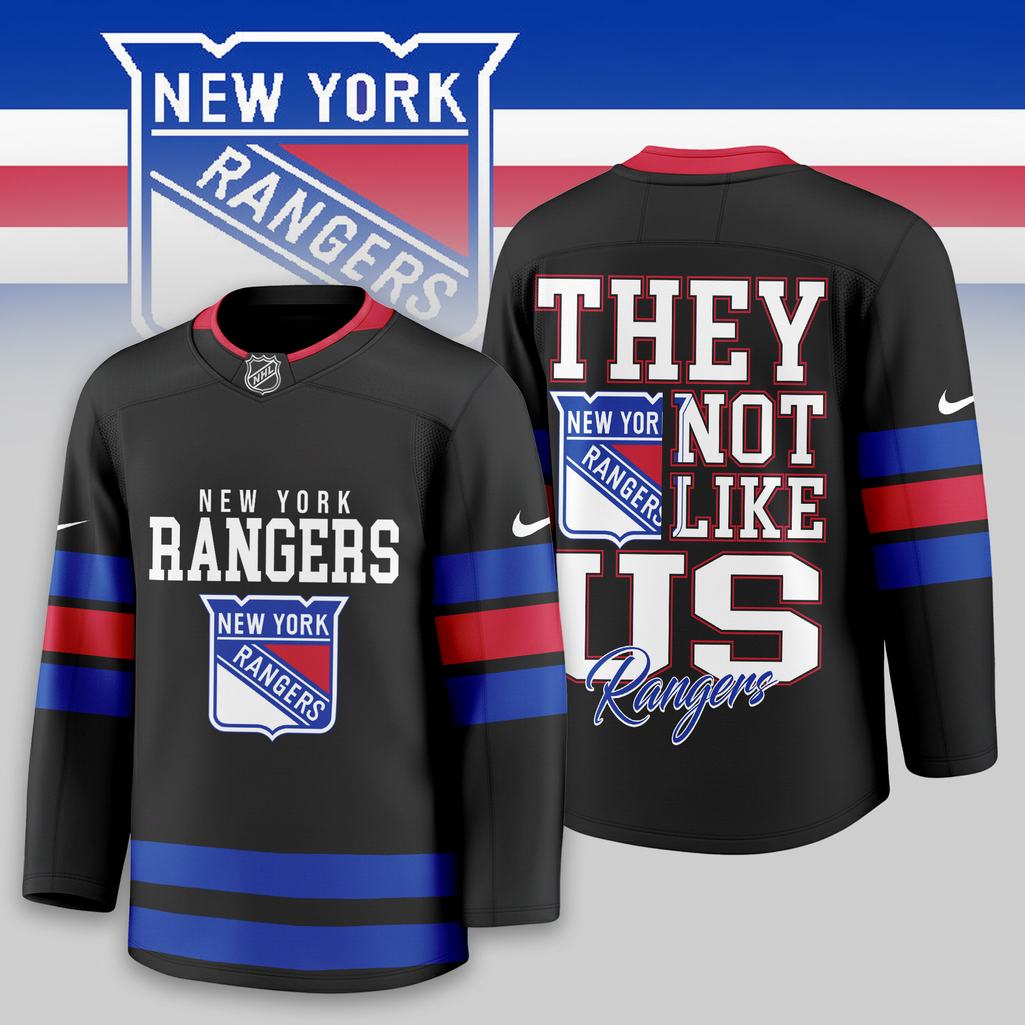 New York Rangers | Premium NHL They Not Like Us Hockey Jersey - Image 2