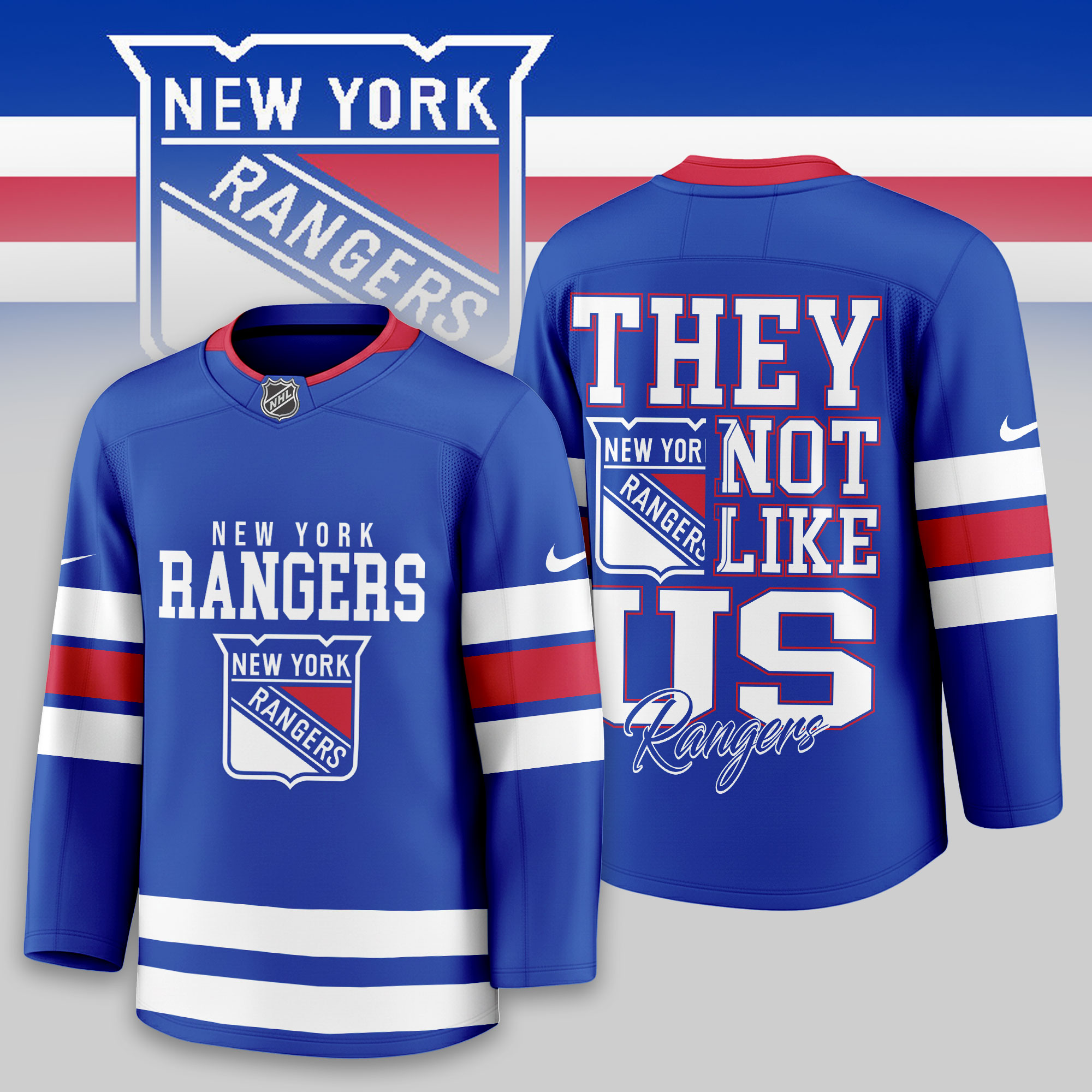New York Rangers | Premium NHL They Not Like Us Hockey Jersey - Image 3