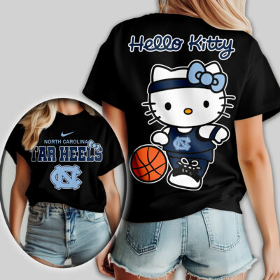 Alternative view of North Carolina Tar Heels | Premium NCAA Hello Kitty Basketball Women Shirt
