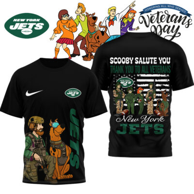 Alternative view of New York Jets | Premium NFL Scooby-Doo Salute Veterans 3D Shirt HI
