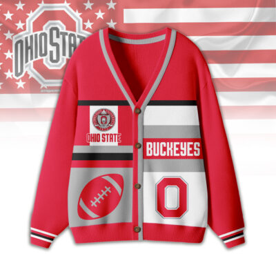 Ohio State Buckeyes | Premium NCAA Game Day Striped Knit Cardigan