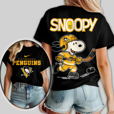 Alternative view of Pittsburgh Penguins | Premium NHL Snoopy Hockey Women Shirt