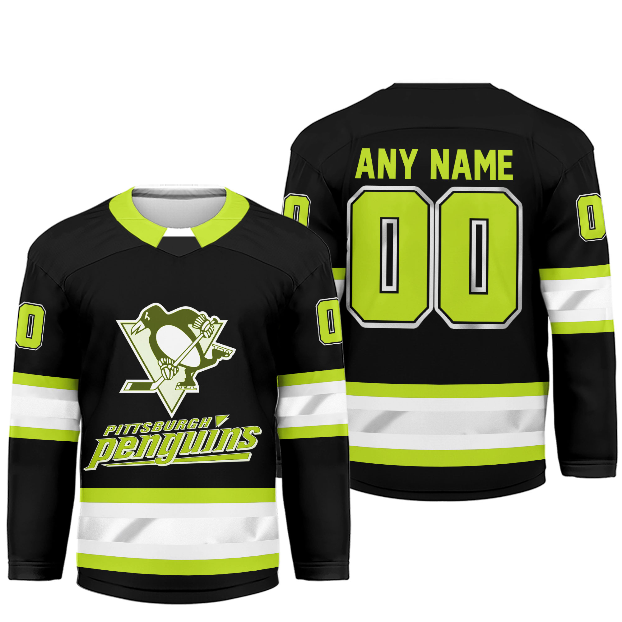 Pittsburgh Penguins | Premium NHL Hi-Vis Hockey Spirit Custom Name and Number Jersey - Image 2