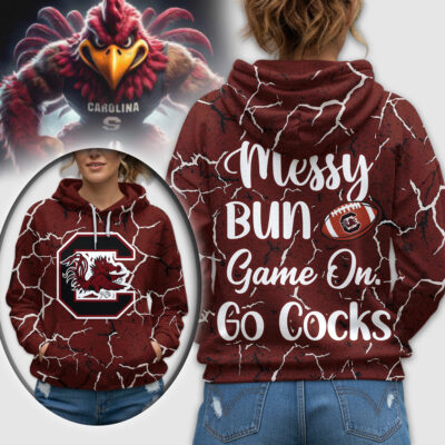 South Carolina Gamecocks | Premium NCAA Messy Bun Game On 3D Hoodie