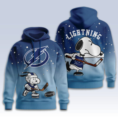 Alternative view of Tampa Bay Lightning | Premium NHL Snoopy Hockey 3D Waffle Hoodie TD