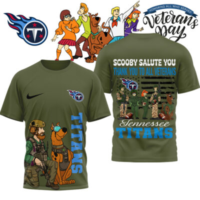 Tennessee Titans | Premium NFL Scooby-Doo Salute Veterans 3D Shirt HI
