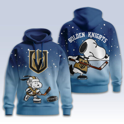 Alternative view of Vegas Golden Knights | Premium NHL Snoopy Hockey 3D Waffle Hoodie TD
