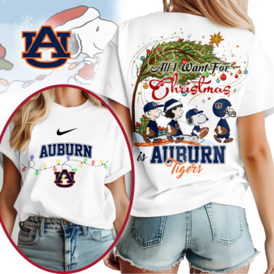 Auburn Tigers | Premium NCAA All I Want For Christmas Peanuts Shirt MM